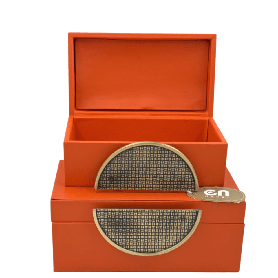 İkili Obje Kutu Hasır Desen