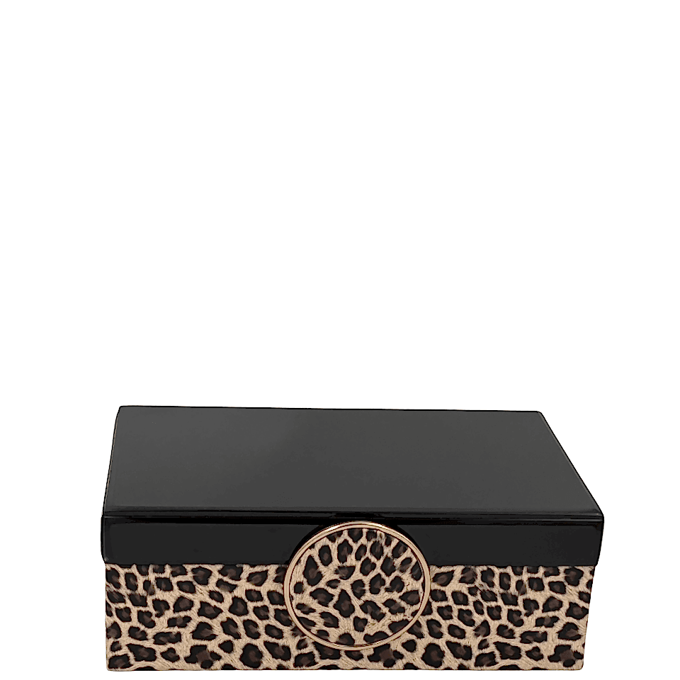 Leoparlı Siyah Dekoratif Kutu