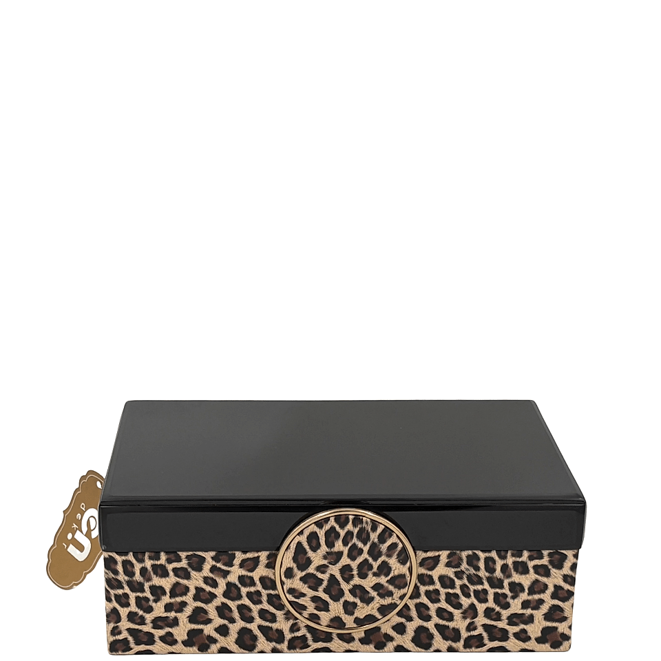 Leoparlı Siyah Dekoratif Kutu