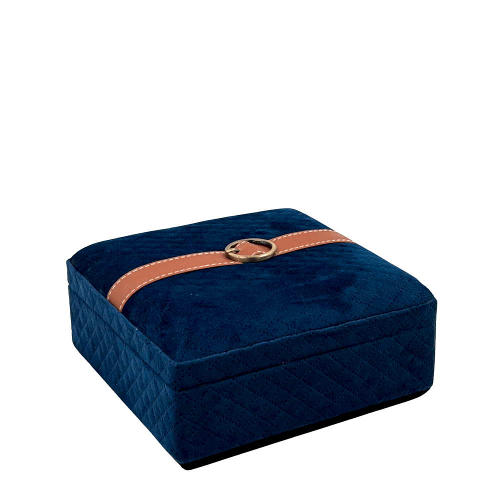 Lacivert Kadife Dekoratif Kutu