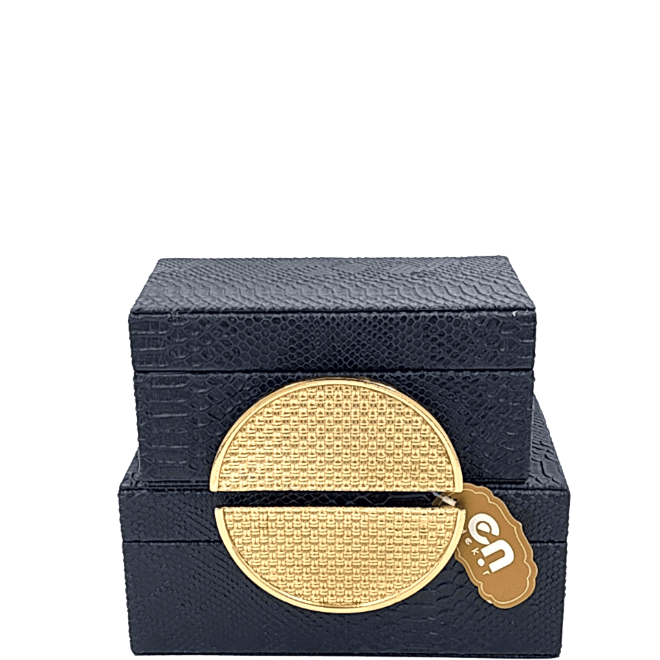 İkili Gold Lacivert Dekoratif Kutu