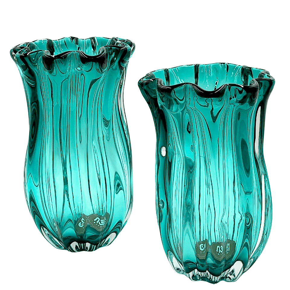 Cam Turkuaz Vazo Küçük