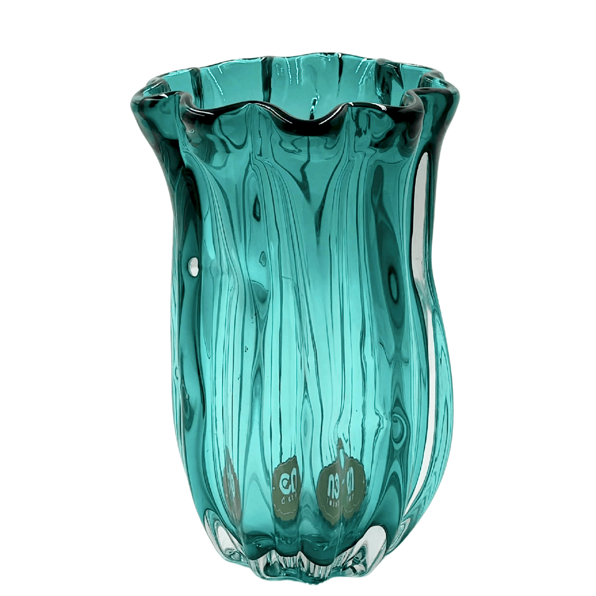 Cam Turkuaz Vazo Küçük