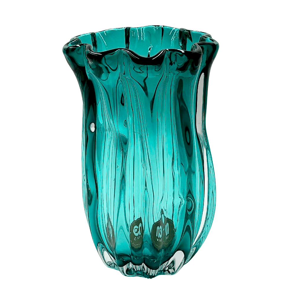 Cam Turkuaz Vazo Küçük