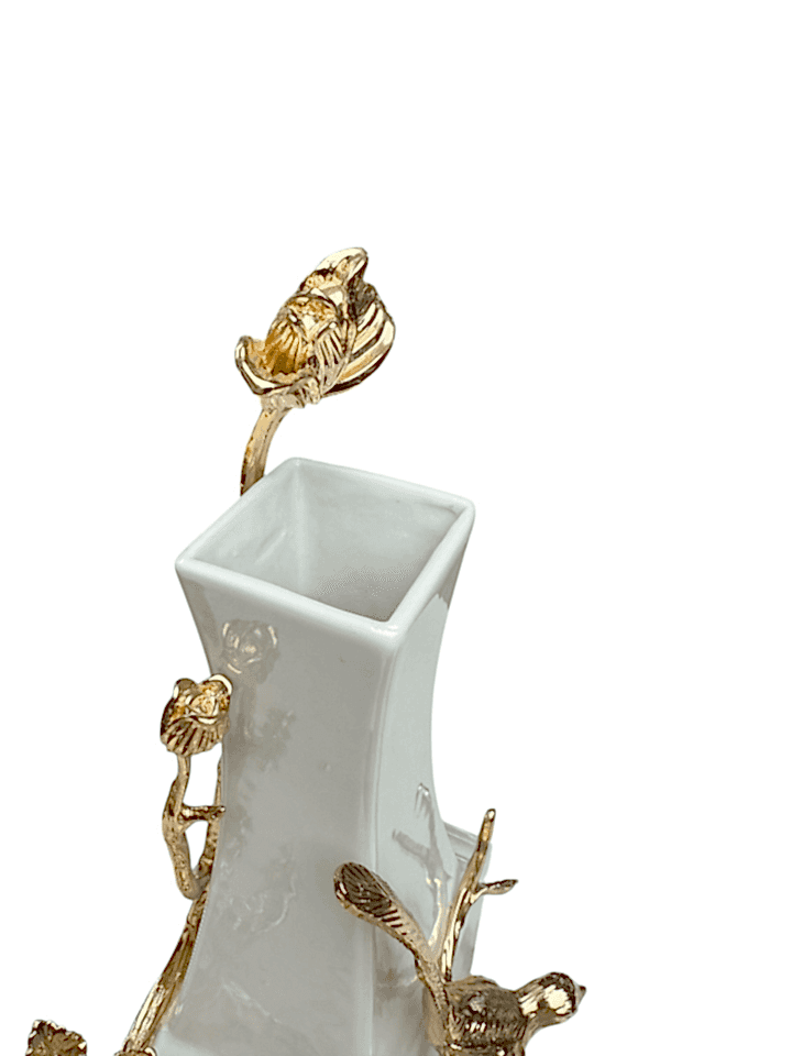 İKİLİ DEKORATİF KUŞLU VAZO