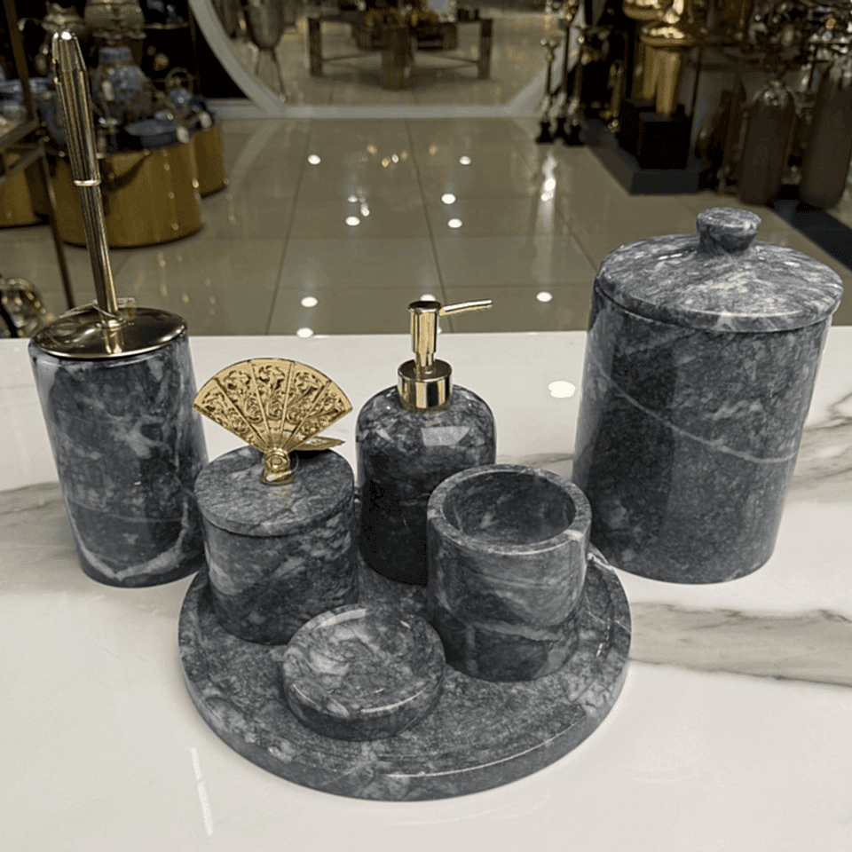 BURSA SİYAHI BANYO SETİ 7 PARÇA