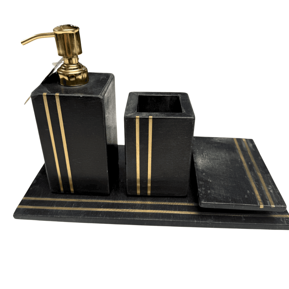 İTHAL BANYO SETİ SİYAH 4 PARÇA