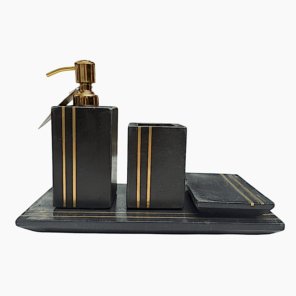 İTHAL BANYO SETİ SİYAH 4 PARÇA