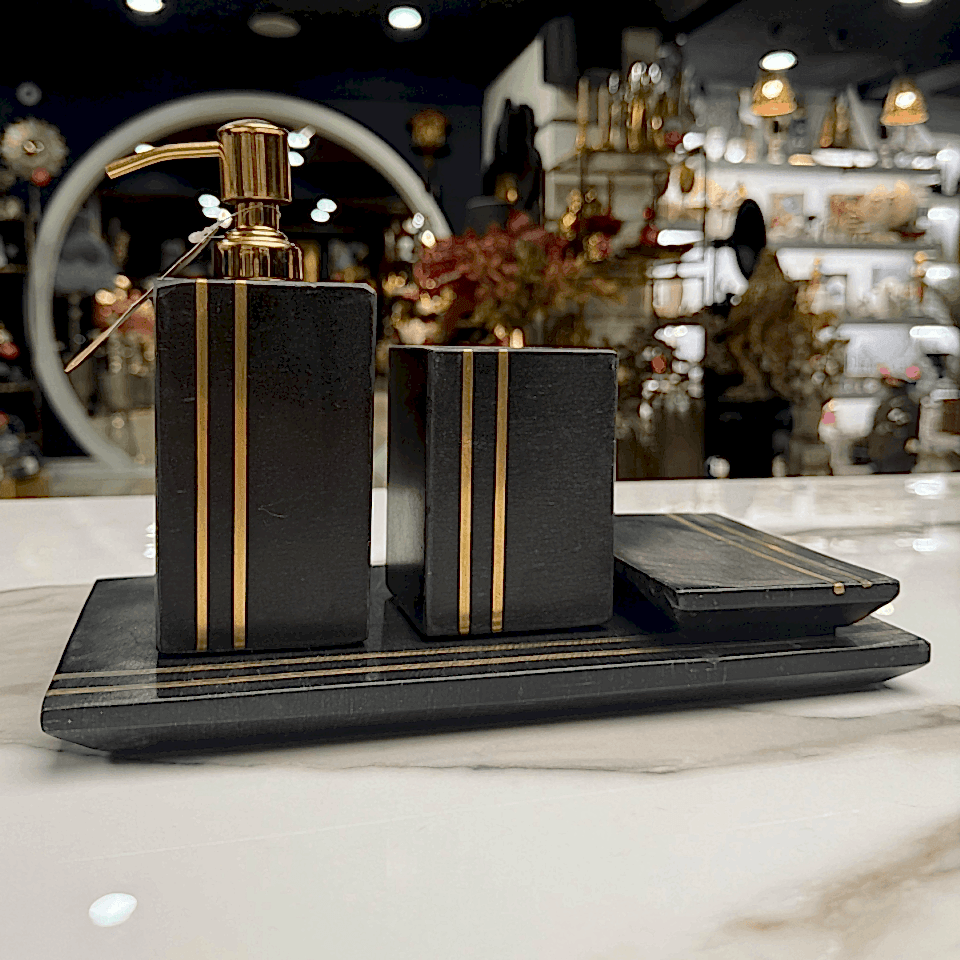 İTHAL BANYO SETİ SİYAH 4 PARÇA