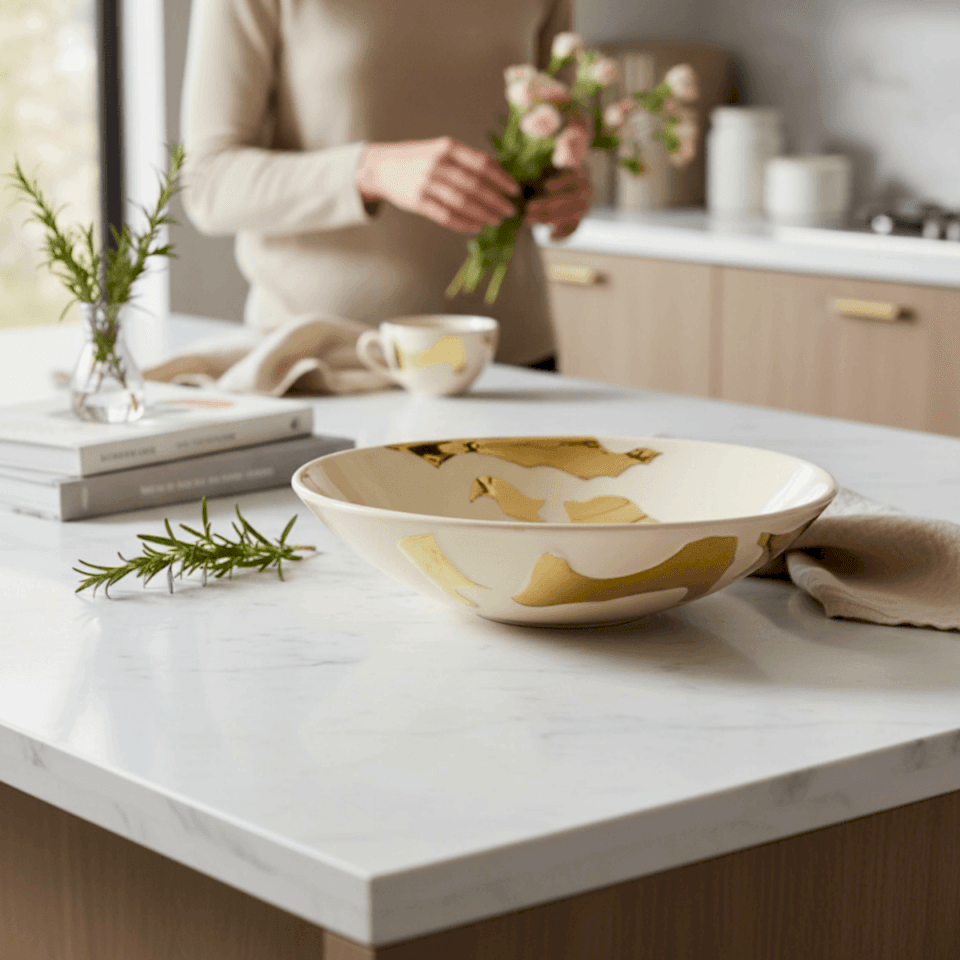 SLOT DEKORATİF TABAK BEJ