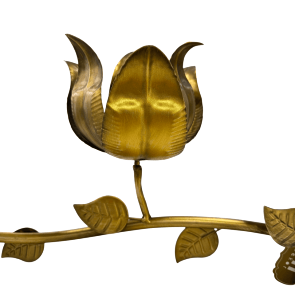 METAL ÇİÇEK 3LÜ ŞAMDAN