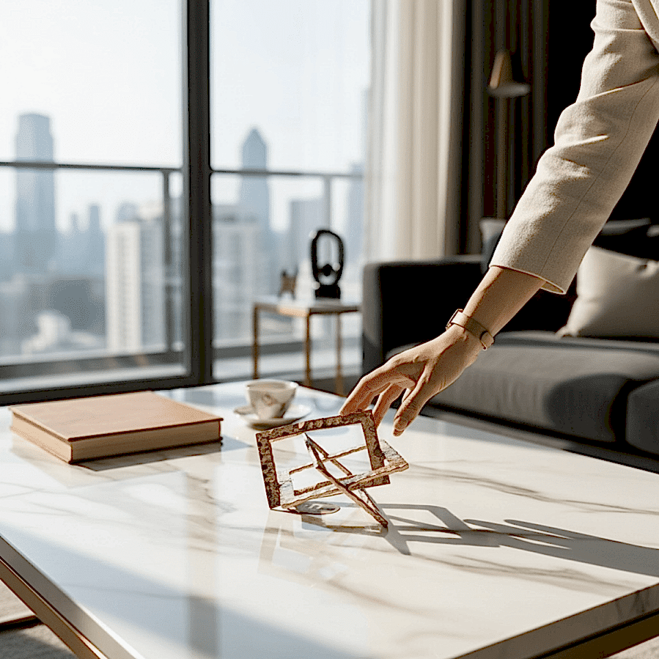 GEOMETRİK GOLD DÖKÜM OBJE