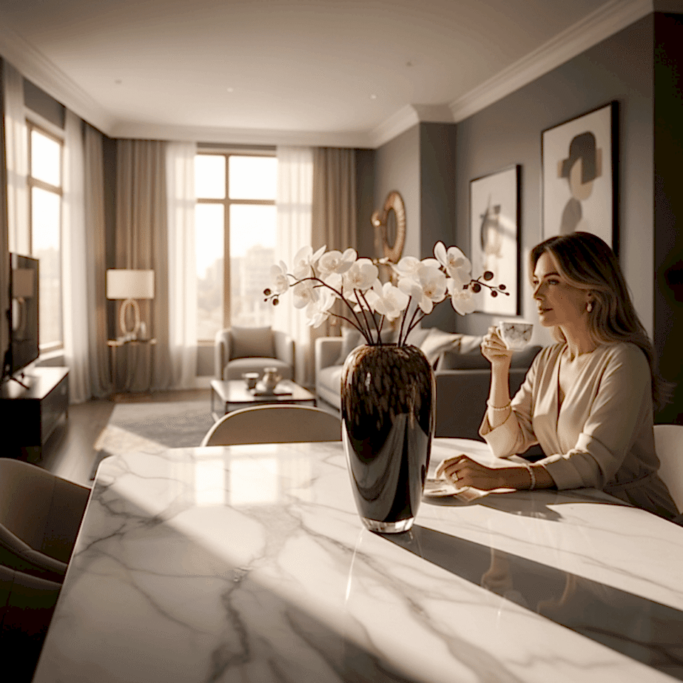 LEOPAR DESEN ROSE VAZO ORTA BOY