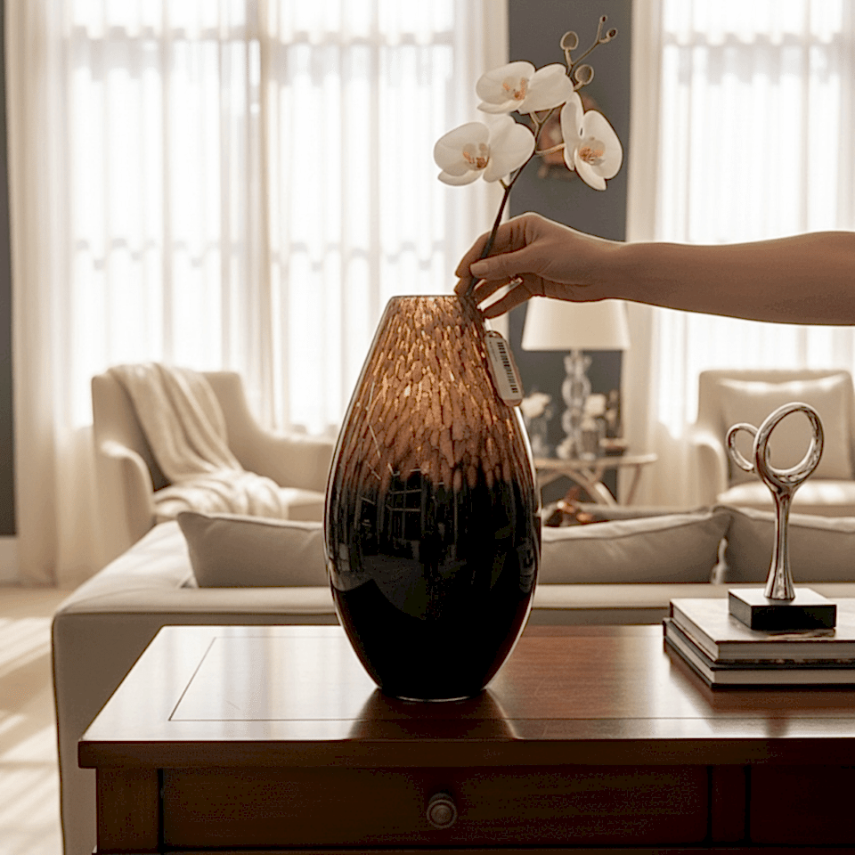 LEOPAR DESEN ROSE VAZO BÜYÜK