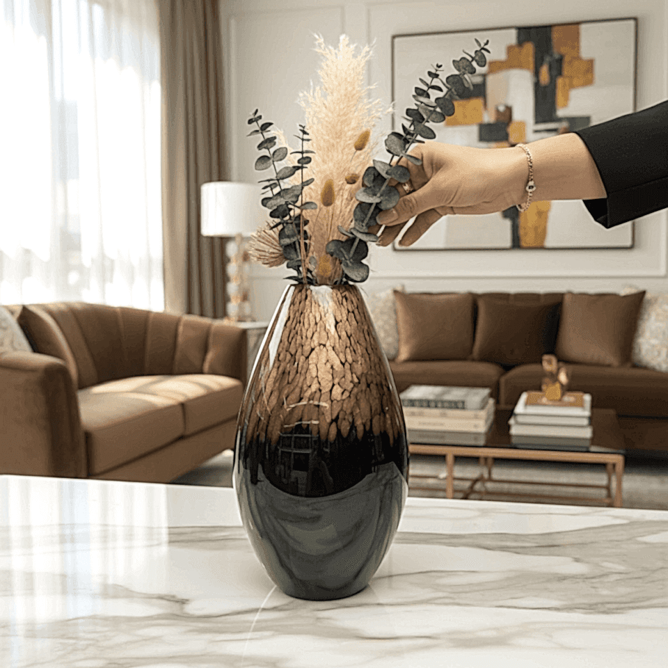 LEOPAR DESEN ROSE VAZO BÜYÜK