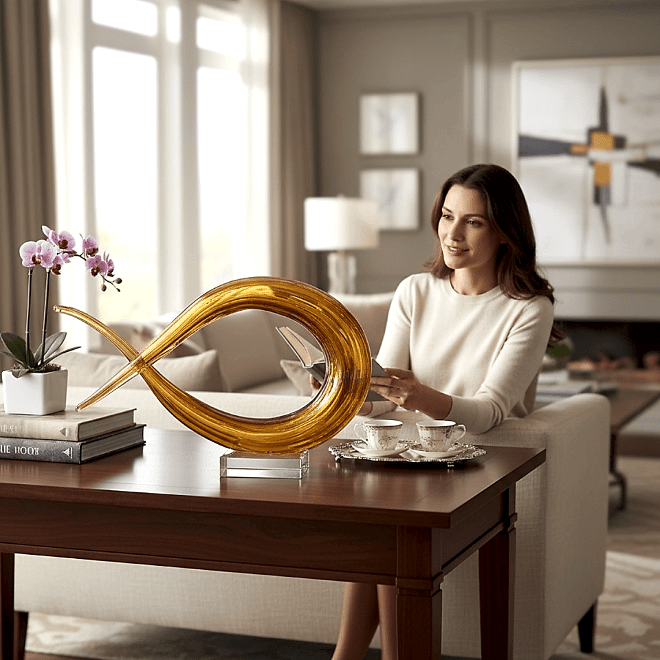 SOYUT CAM OBJE AMBER SARI