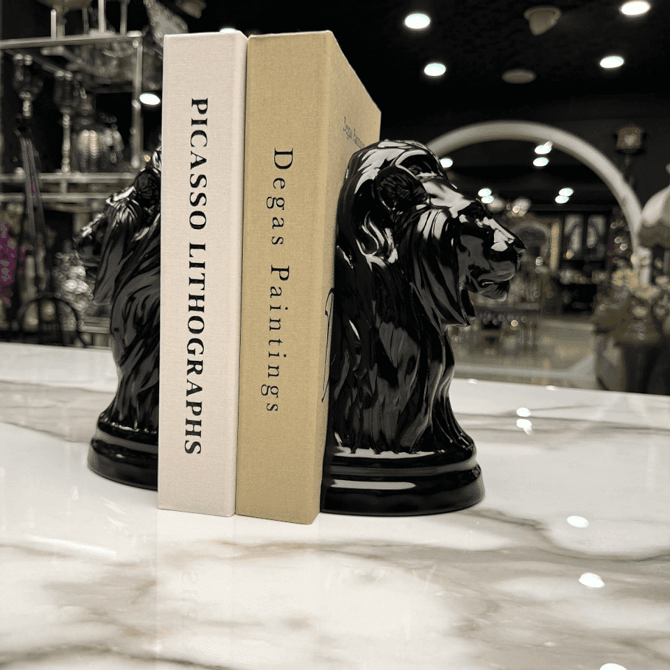 AKRİLİK ASLAN FİGÜRLÜ 2'Lİ KİTAP TUTACAĞI