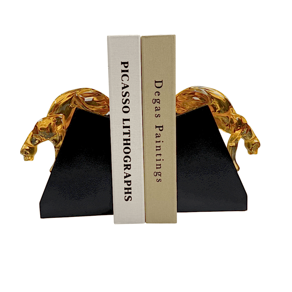 AKRİLİK JAGUAR FİGÜRLÜ 2'Lİ KİTAP TUTACAĞI