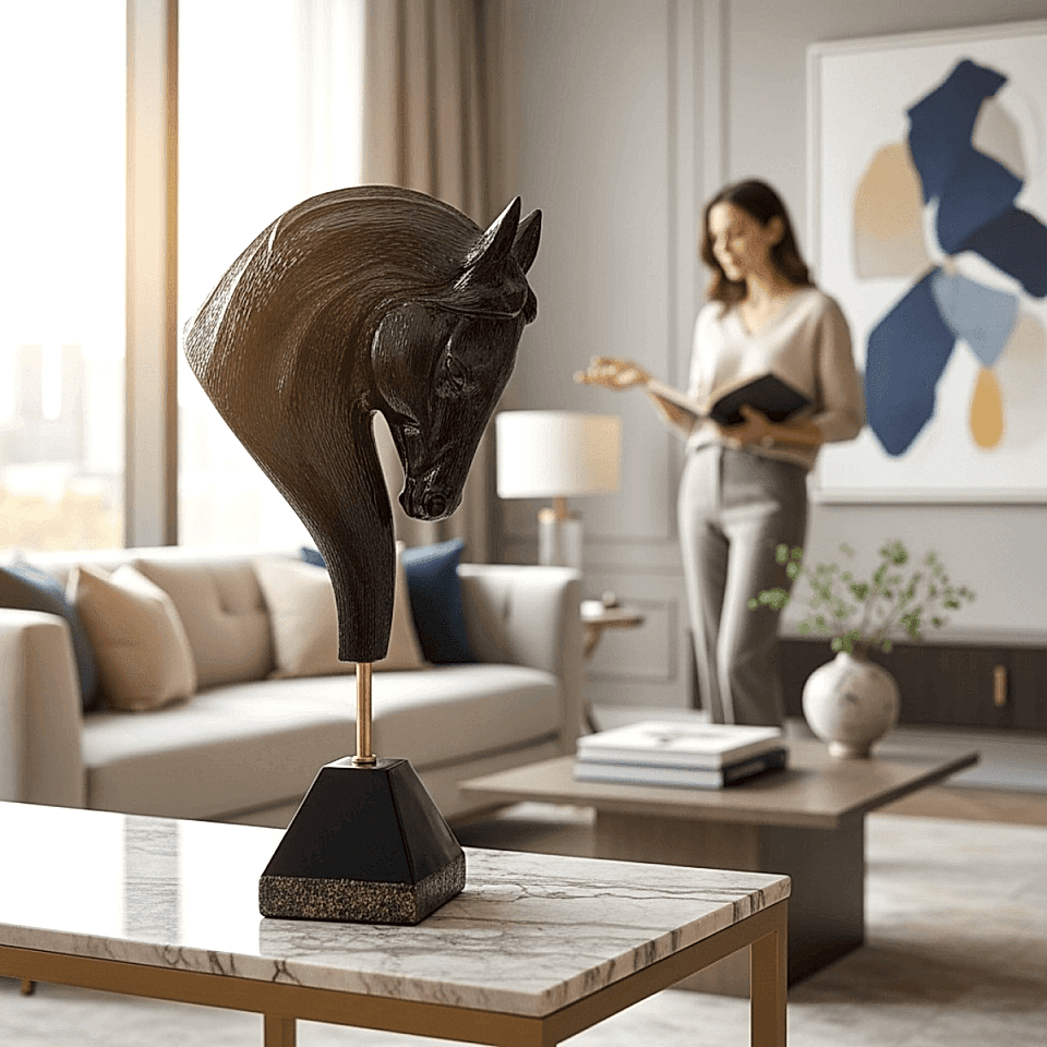 AKRİLİK AT BÜST DEKORATİF OBJE