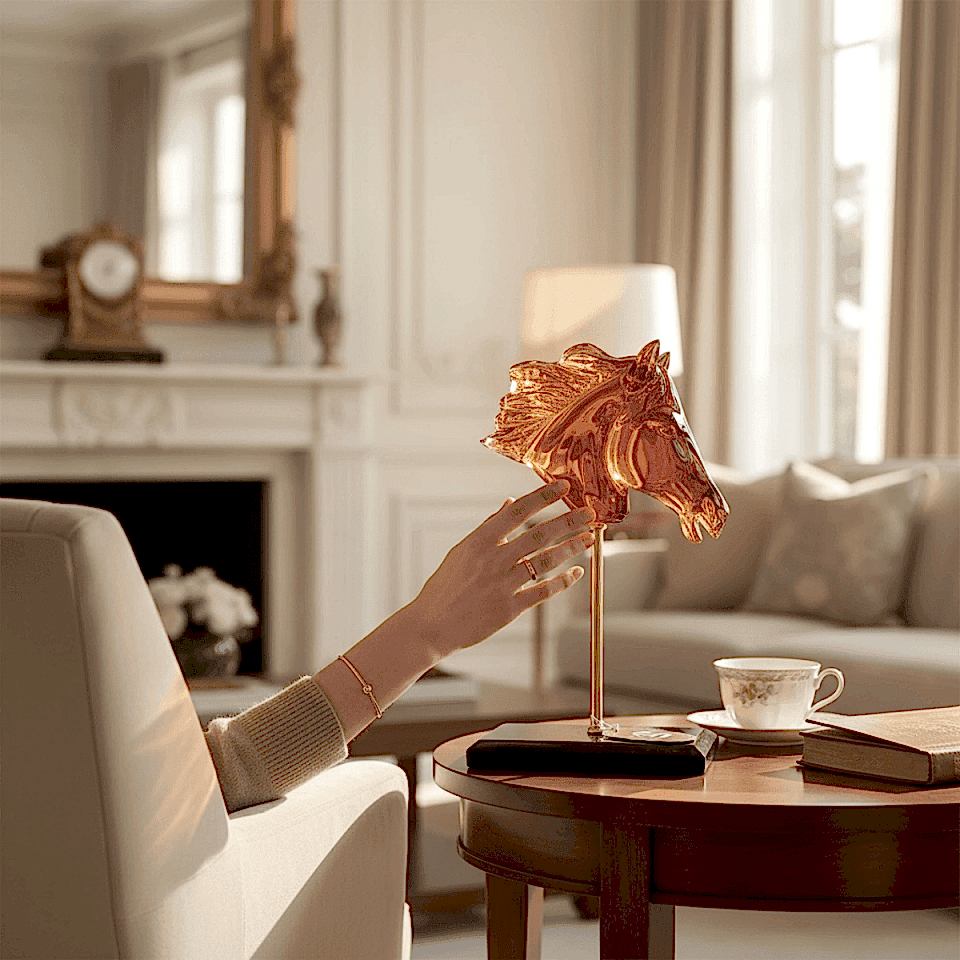 AKRİLİK AT BAŞLI DEKORATİF OBJE