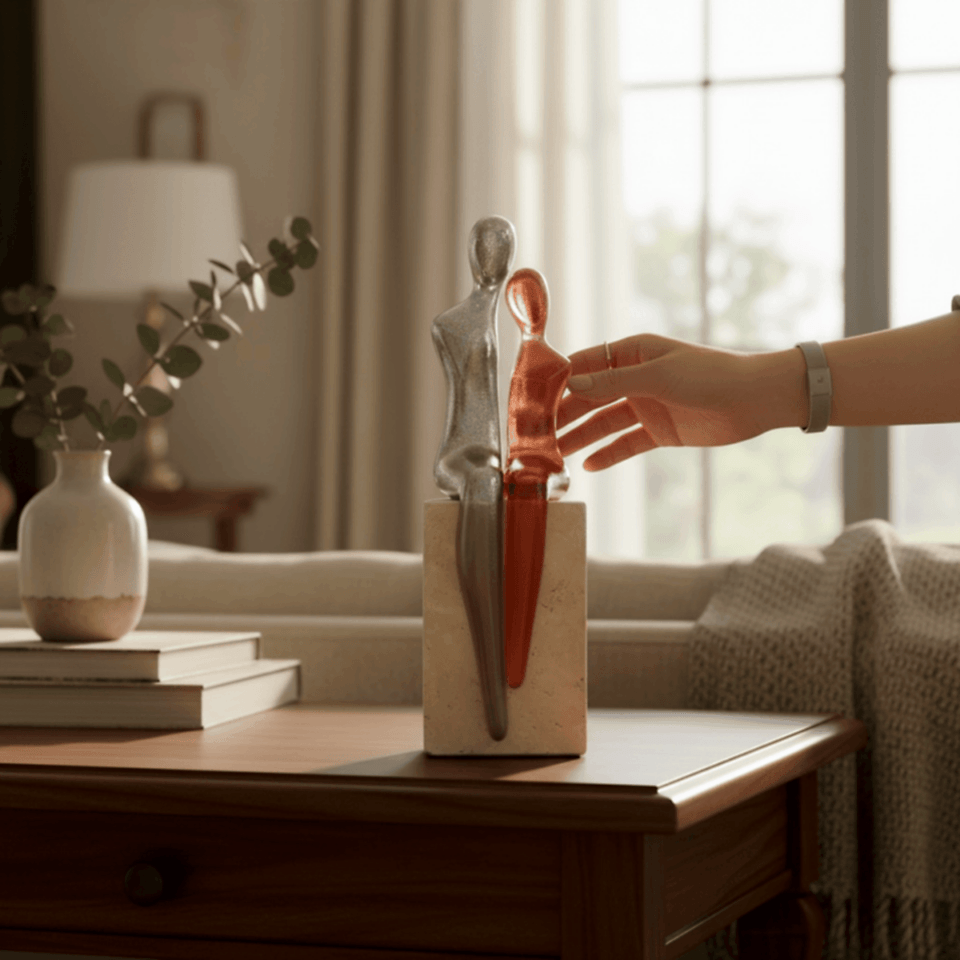 AKRİLİK ÇİFT İNSAN FİGÜRÜ DEKORATİF OBJE