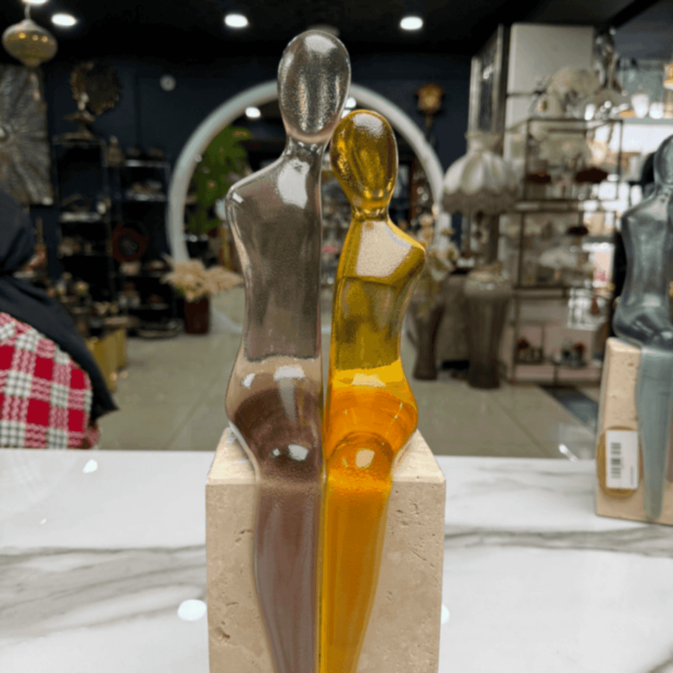 AKRİLİK ÇİFT İNSAN FİGÜRÜ DEKORATİF OBJE