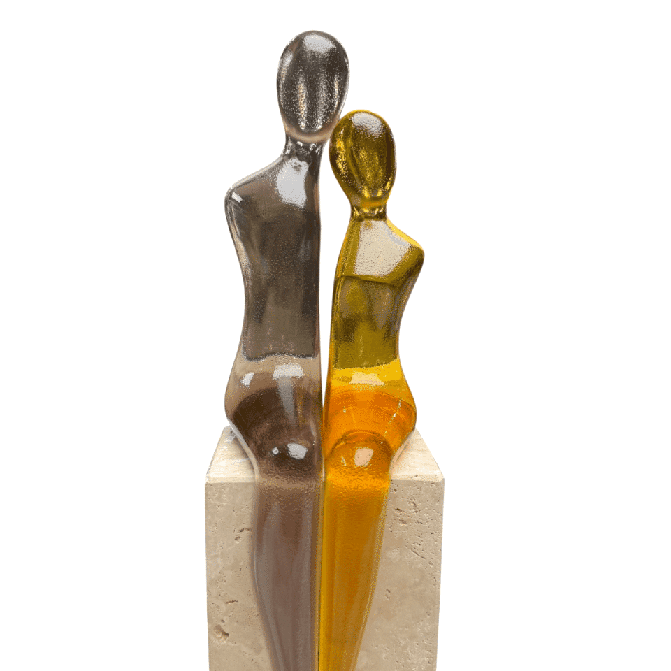 AKRİLİK ÇİFT İNSAN FİGÜRÜ DEKORATİF OBJE