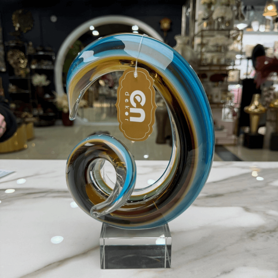 CAM SPİRAL SOYUT DEKORATİF OBJE