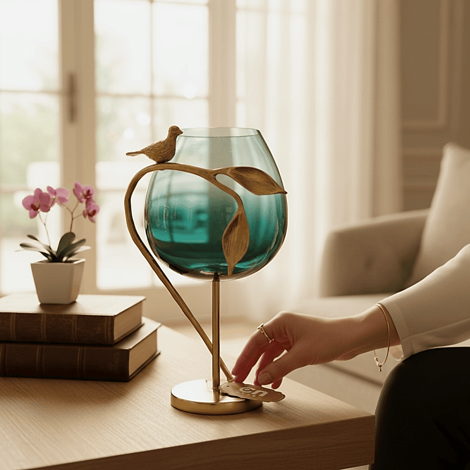 KUŞ FİGÜRLÜ DEKORATİF ŞAMDAN BÜYÜK