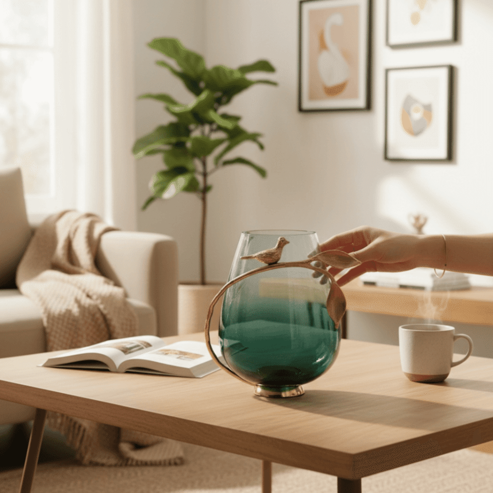 KUŞ FİGÜRLÜ DEKORATİF VAZO