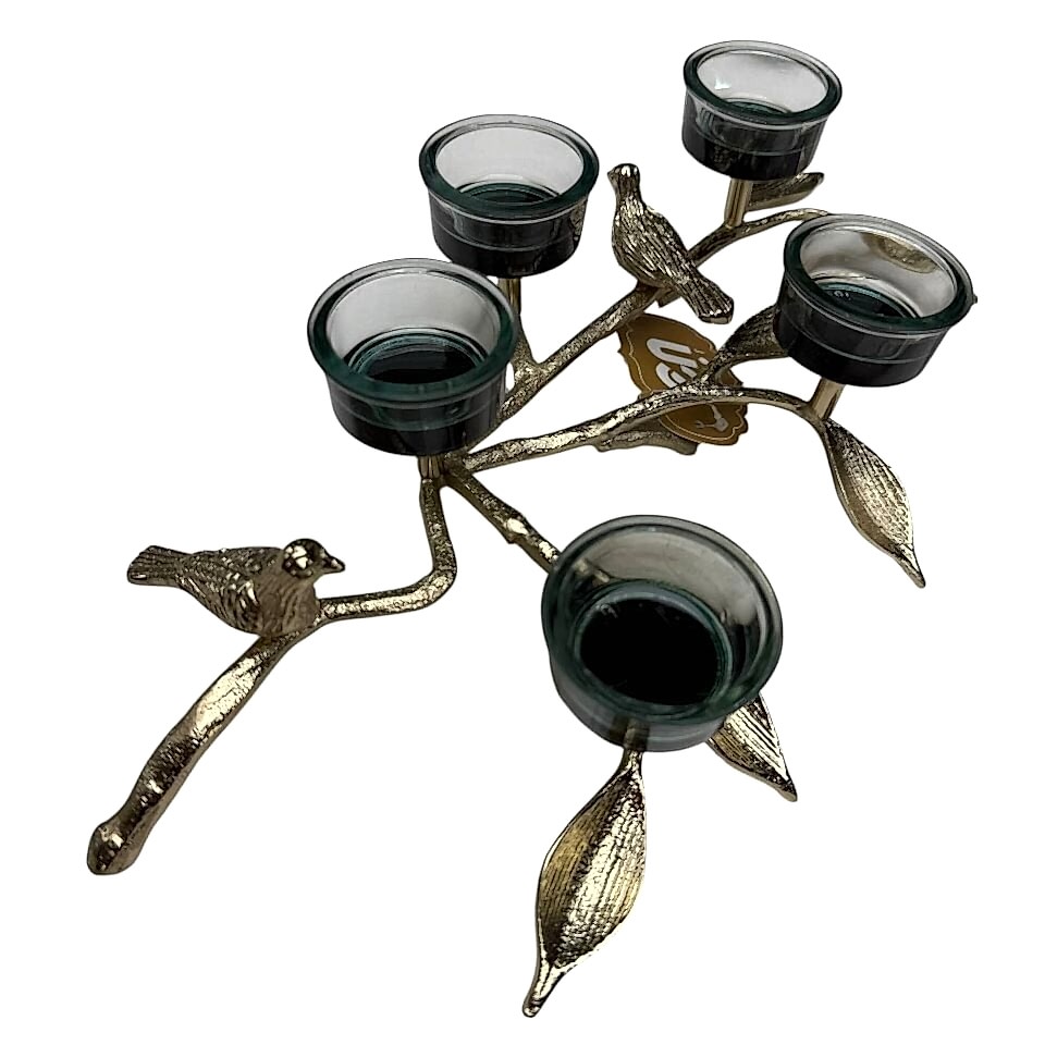 KUŞ FİGÜRLÜ DEKORATİF 5Lİ MUMLUK