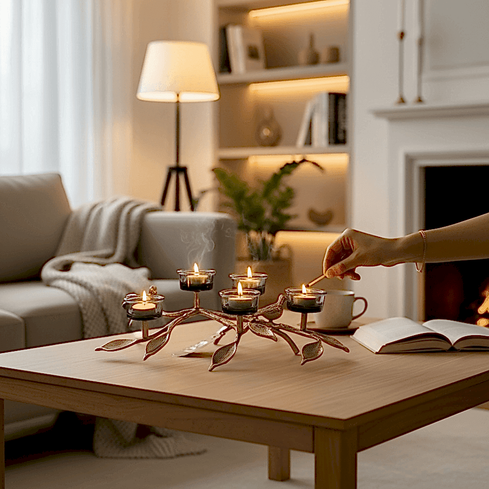 KUŞ FİGÜRLÜ DEKORATİF 5Lİ MUMLUK