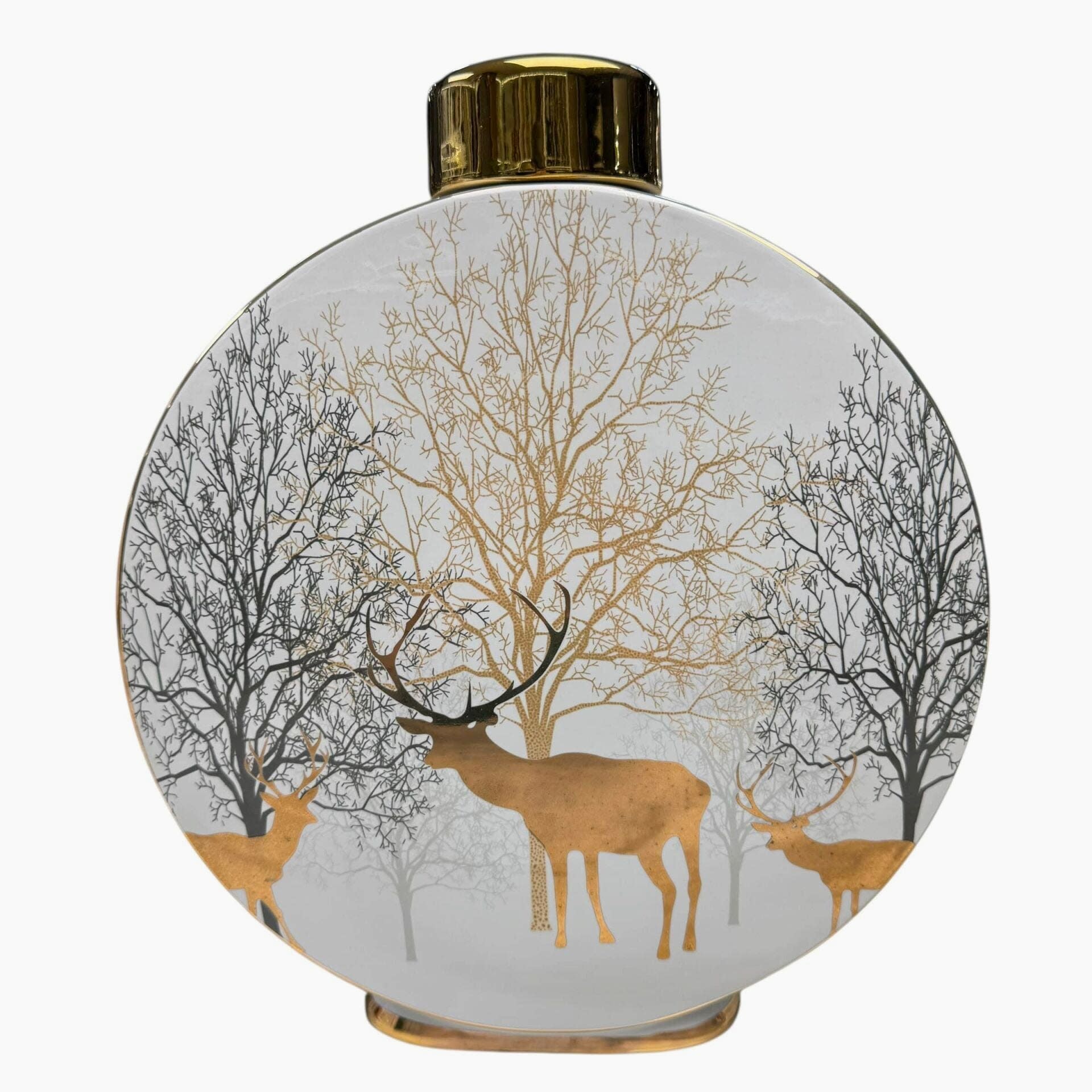 EL BOYAMA GEYİKLİ DESENLİ VAZO