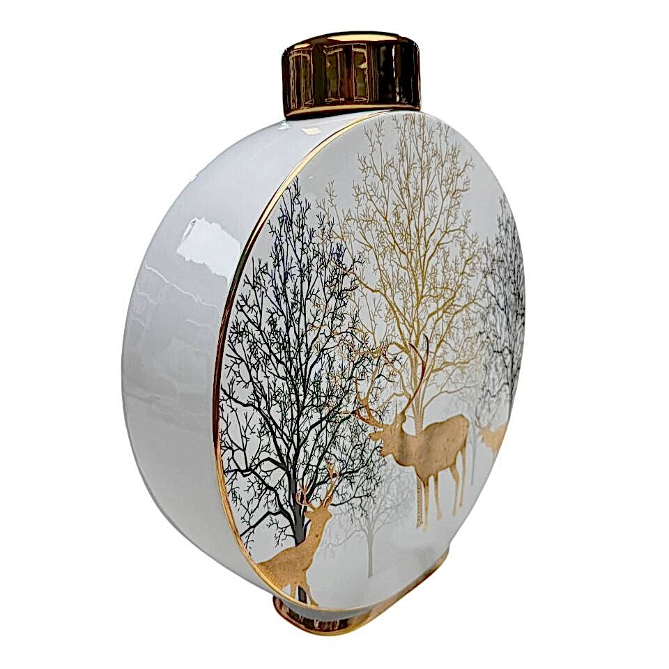 EL BOYAMA GEYİKLİ DESENLİ VAZO