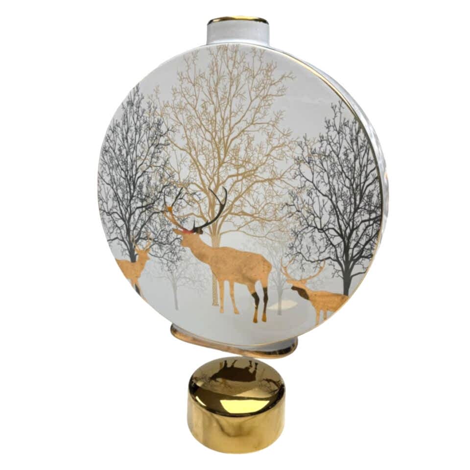 EL BOYAMA GEYİKLİ DESENLİ VAZO