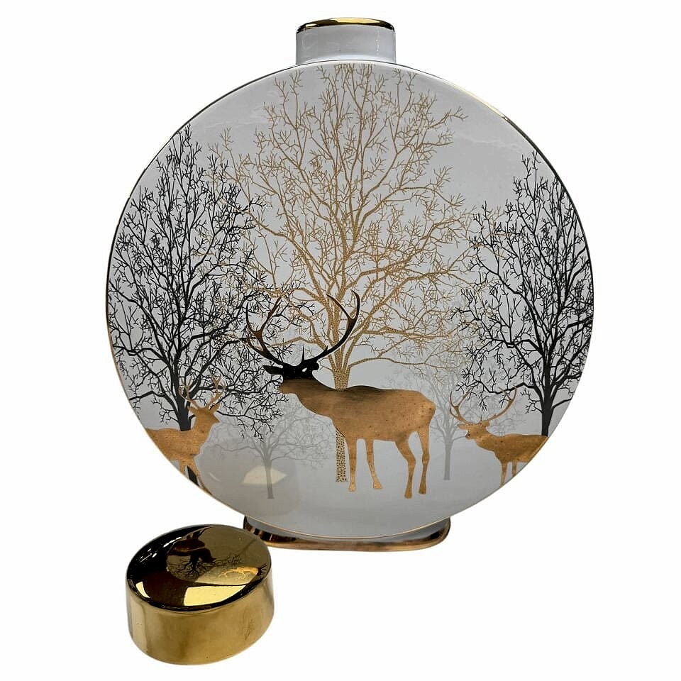 EL BOYAMA GEYİKLİ DESENLİ VAZO