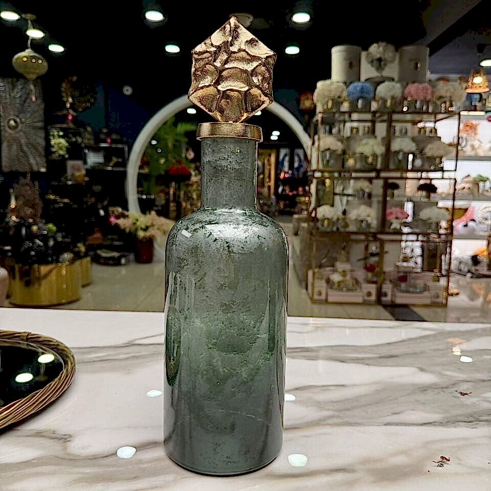 KAPAKLI CAM DEKORATİF ŞİŞE KÜÇÜK