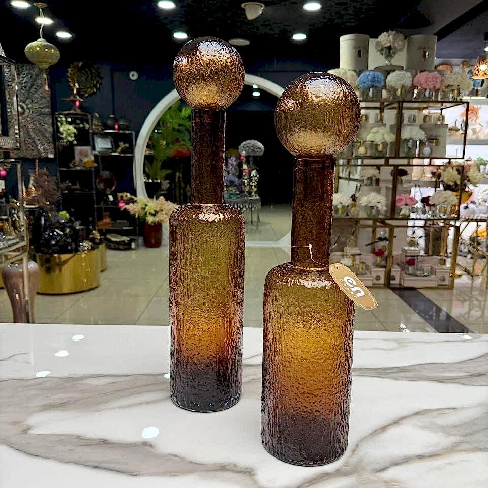 DEKORATİF CAM ŞİŞE 2'Lİ SET