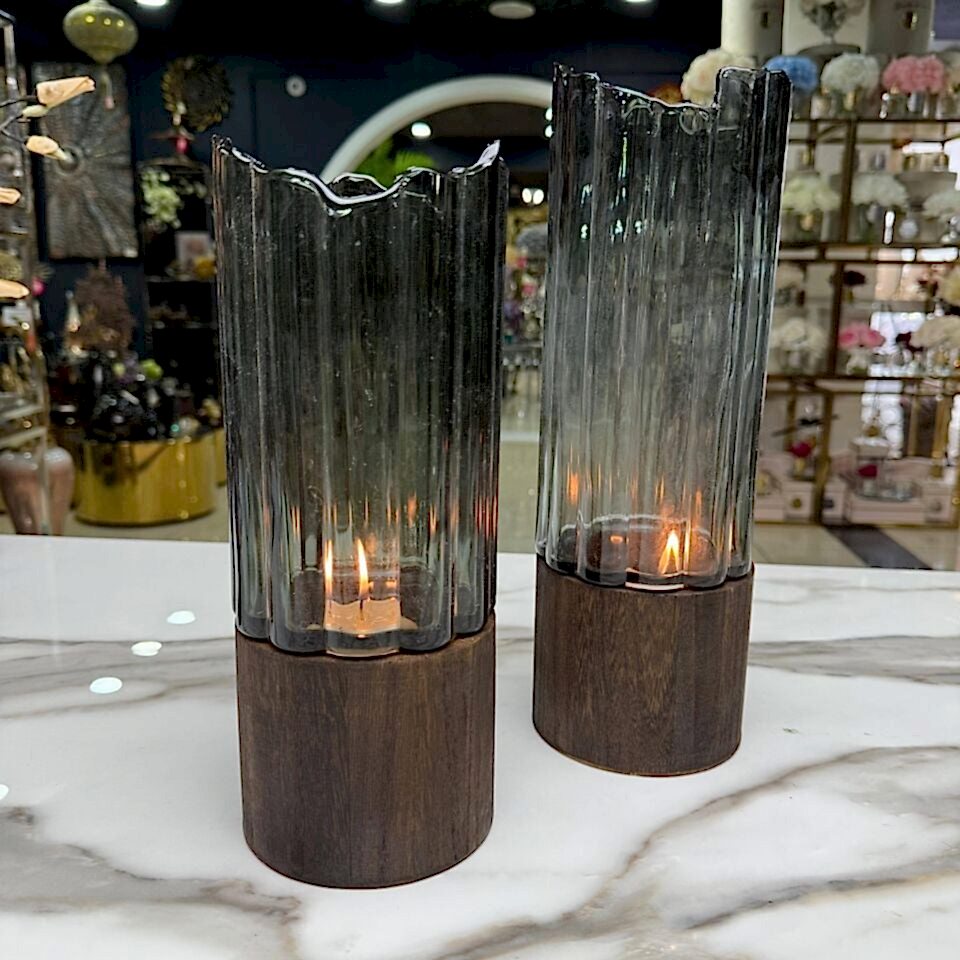 AHŞAP PAPATYA VAZO SET 2'Lİ